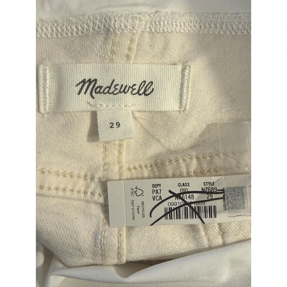 Madewell The Maternity Perfect Vintage Wide-Leg Crop Jean Cream White 8 29 NZ689